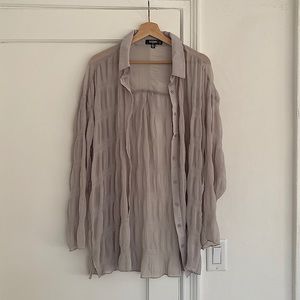 Missguided Sheer Button Down | Size 8